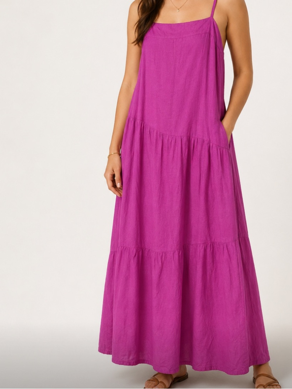 J mclaughlin Aisha flowy relaxed linen blend summer maxi sundress NWT SZ S